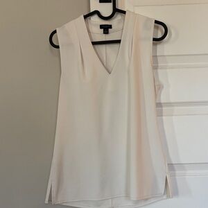 Ann Taylor Cream Sleeveless Blouse